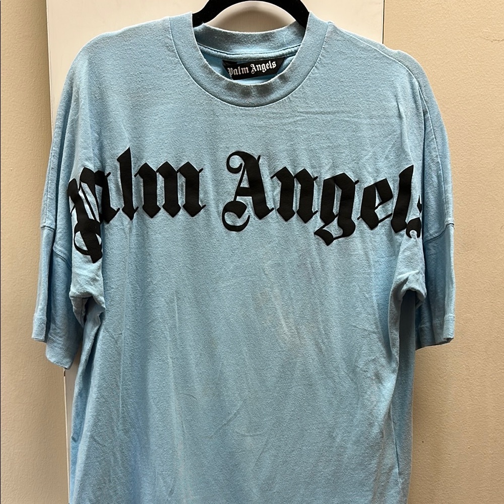 Palm Angels Blue Short Sleeve Tee small